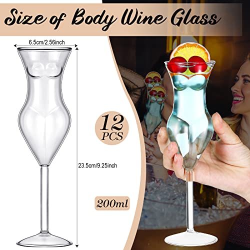 Zubebe 12 Pcs Creative Cocktail Glasses Body Wine Glass Cool Fun Wine Cups Beauty Lady Goblet Cute Clear 6.8Oz Glassware For Drinking Martini Champagne Beer Housewarming Bar Celebration Gift #TOP1