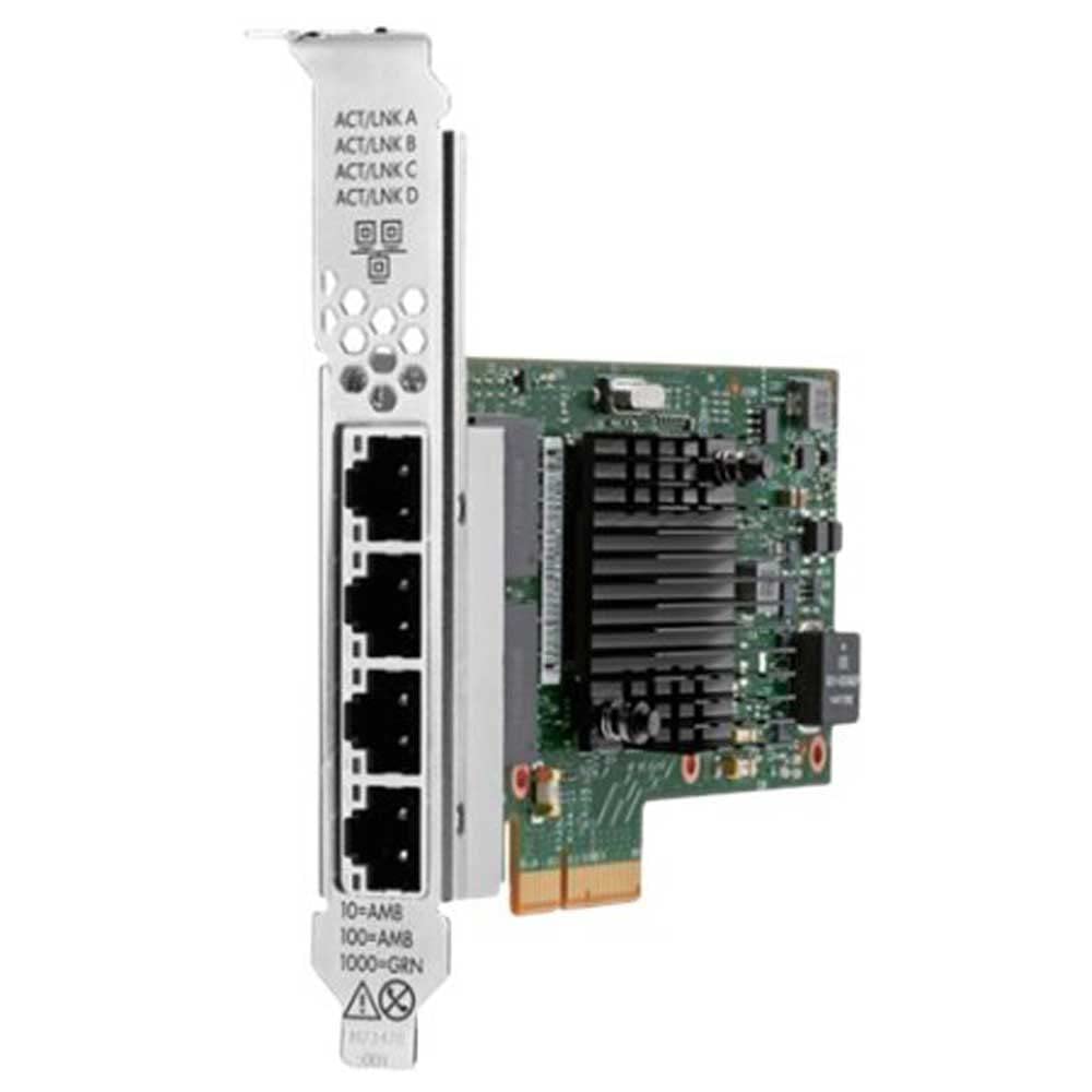 Hewlett Packard Enterprise HPE I350-T4 - Netwerkadapter - PCIe 2.0 x4 - Gigabit Ethernet x 4 - voor ProLiant DL20 Gen10, DL325 Gen10, DL360 Gen10, DL380 Gen10, ML30 Gen10, XL220n Gen10 (P21106-B21)