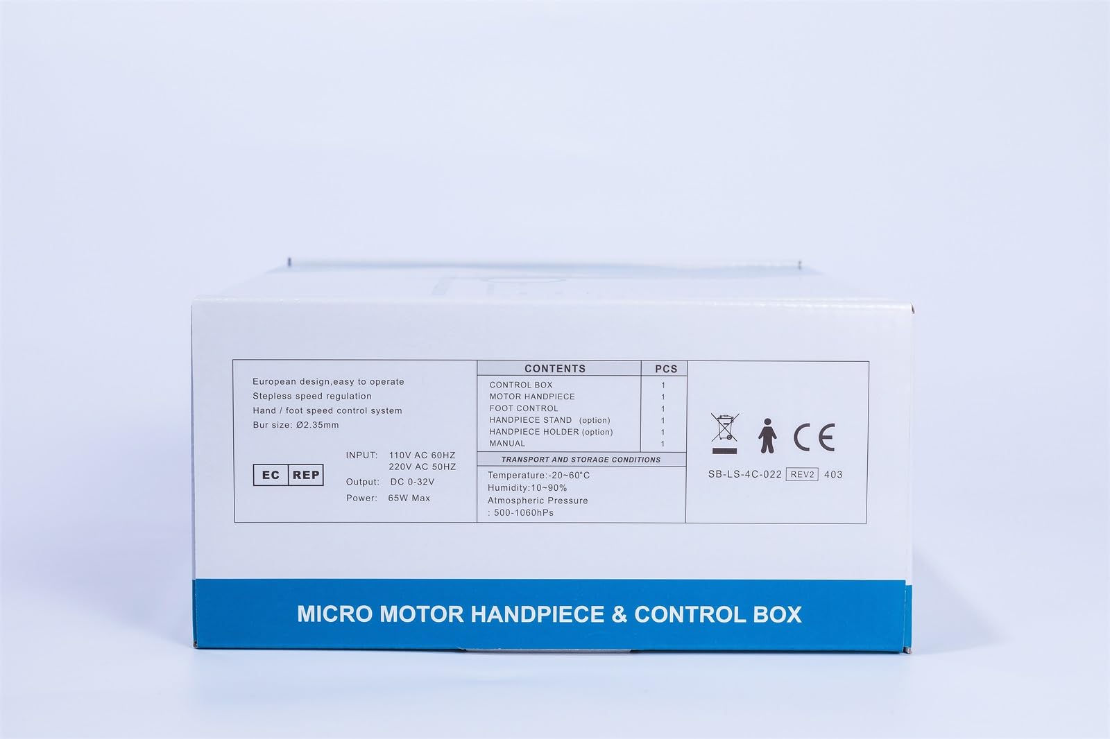 Saeshin Strong 210 Micromotor, 35000 RPM - Taladro de uñas de aluminio para cuidado profesional de uñas, laboratorio dental, funciona con pedal, tamaño de cortador de 2.35 mm, alimentado por