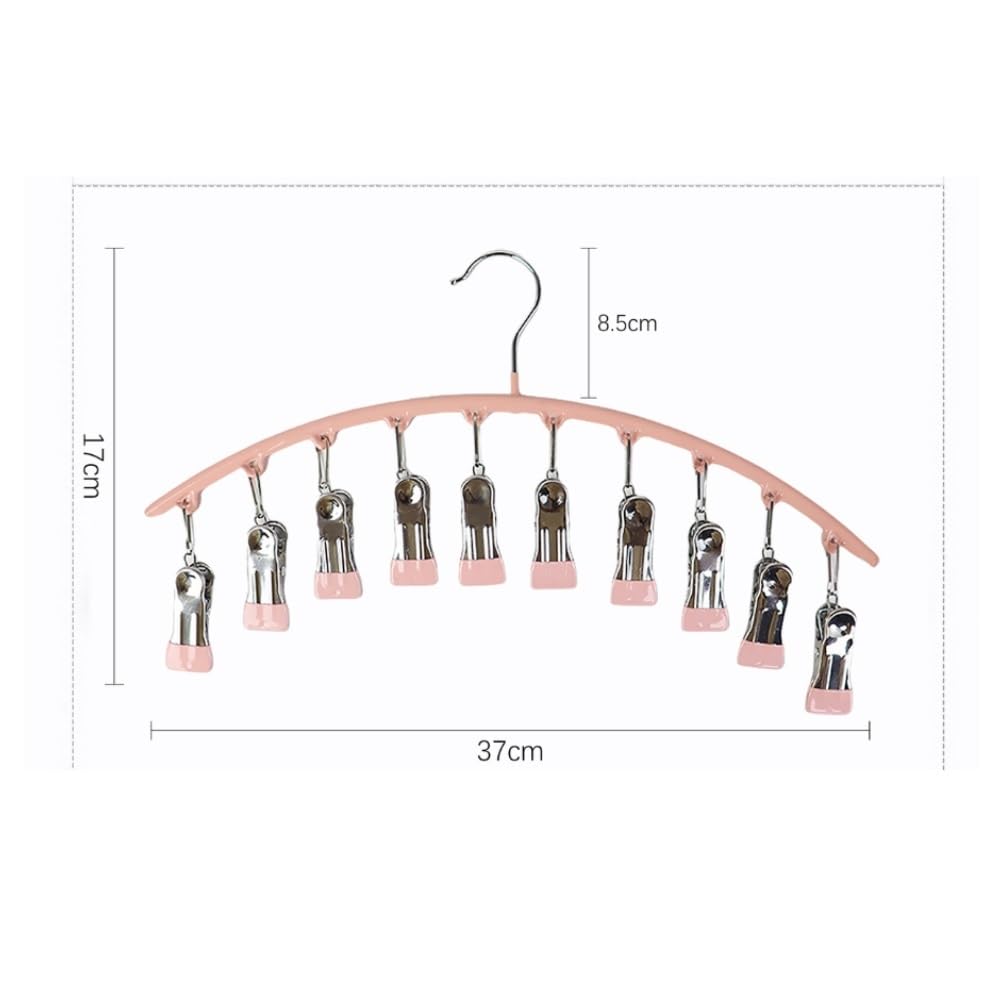 Perchas Armario Vestidor Percha For Ropa con 10 Clips Adecuada For Organización Y Almacenamiento De Guardarropa Duraderas Ahorra Espacio(Pink)