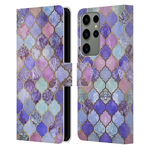 Housse cuir Samsung S23 Ultra motif marocain pourpre raffiné