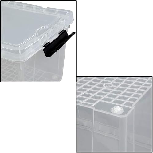 Miniatura 2 de Ggbin Caja de almacenamiento de plástico transparente de 50 cuartos de galón con tapa, 4 paquetes.