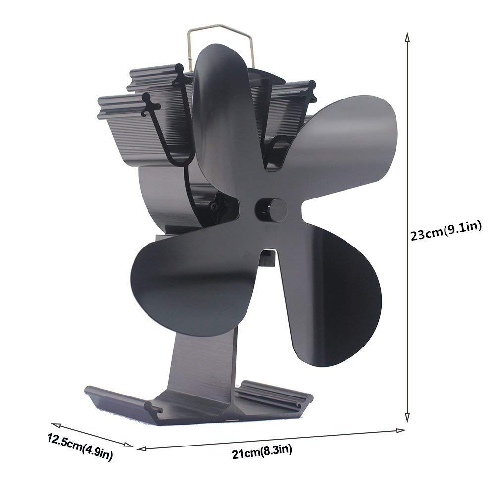 VDSA 2018 Upgrade 4-Blade Heat Powered Fan for Wood Burning Stove Log  Burner Fireplace - Eco Friendly and Efficient Fan (Black) : Amazon.ca:  Everything Else