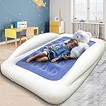 Fahuac Inflatable Kids Travel Bed Toddler Air Mattress Set,Portable Blow Up Mattress Sleeping Bed Cot with Bed Rails and Electric Pump Ideal for Road Trip - Image 2