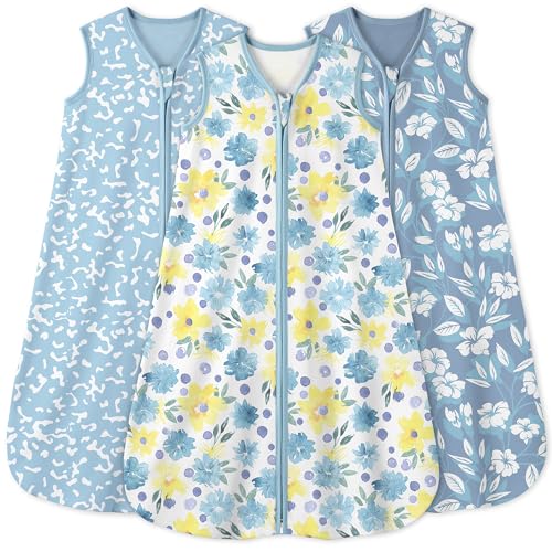 Image of Yoofoss Baby Sleep Sack 0-6 Months 0.5 Tog Wearable Blanket for Baby, 3 Pack 100% Organic Cotton Infant Toddler Sleeping Sack 2-Way Zipper Lightweight Sleep Sack