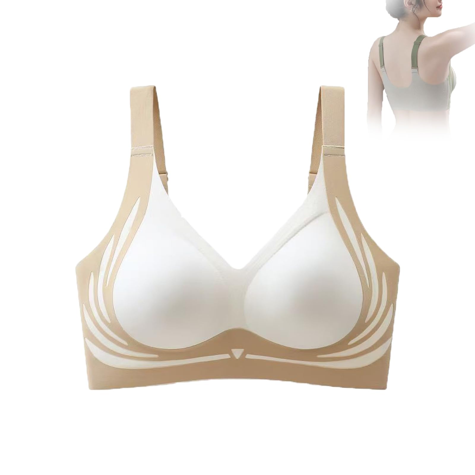 Busgiuar Paceager Glammy Grace Bra,Super Gather Bra Wireless Lushfitting Powerful Push-Up No More Sagging Breasts (#01,XL)