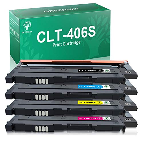 GREENSKY 4Pack Compatible Toner Cartridge Replacement For Samsung CLT-K406S Compatible With CLX-3300 CLX-3305FN CLX-3305FW CLX-3305W SL-C460FW CLP-360 CLP-365W CLP-365 SL-C410W C410FW