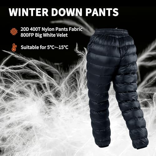 Naturehike Pantalones de Plumón de Invierno Ultraligero Cálido Bolsillo Lateral Pantalones de Terciopelo Hombres Mujeres Impermeable Pantalones de Nieve al Aire Libre Acampar - imagen 6