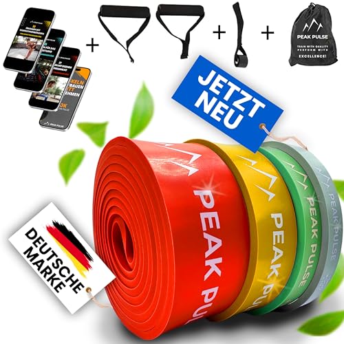 PEAK PULSE Widerstandsbänder Klimmzugband (4er Set Light + Medium + Strong...