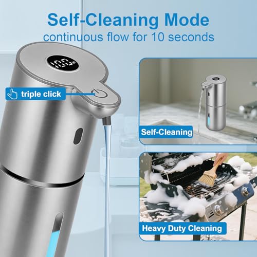 Image of OHIFAST Touchless Automatic Liquid Soap Dispenser, USB Rechargeable, Intelligent Hand Soap Dispenser, 6 Levels Adjustable 380ml, Wall Mount for Accessories