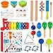 Learning Toy Boxes Complete Toddler Musical Instruments Band Clap! Bang! Tap! Shake! Encourage Music Sense for Kids Preschool Educational Wooden Tambourine Maracas Xylophone Set for Children