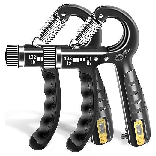 FLYFE Grip Strength Trainer, Plastic, 2 Pack 11-132 lbs, Forearm Strengthener, Hand Squeezer Adjustable Resistance, Hand Grip Strengthener for Muscle Building and Injury Recovery (Black)