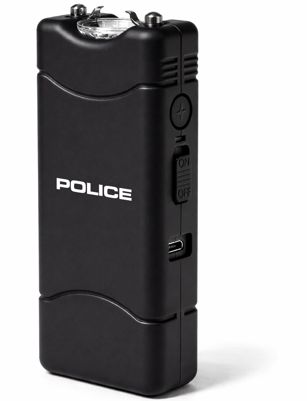 Police Stun Gun for Self Defense 801 – High Voltage Mini Rechargeable with LED Flashlight, Compact & Heavy Duty – Personal Security for Women & Men – Black