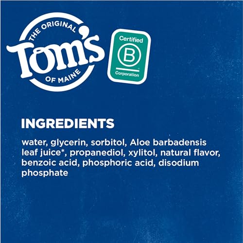 Image of Tom's Of Maine Whole Care Natural Fluoride Mouthwash, Fresh Mint, 16 Oz (Pack of 3) (Packaging May Vary)