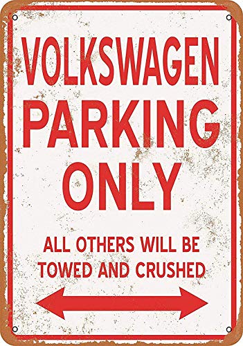 ECONG Volkswagen Parking Only Letrero De Pared De Metal Carteles De Chapa Advertencia Colgante Vintage Lámina De Arte Cartel Celebridad Bar Cafe Jardín Regalo