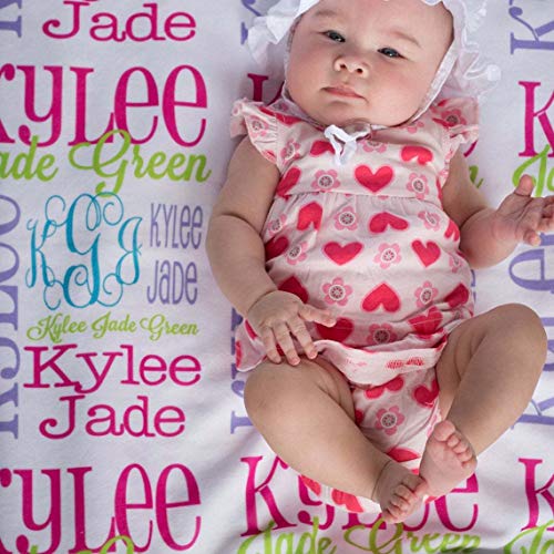 Personalized Baby Blanket with Name for Baby Boy Girl Kids and Adults, Dad, Mom, Customized Name Blanket from Baby's Name. Premium Quality Baby Blanket, Gift for New Born Baby, NewDad Mom Grandparents