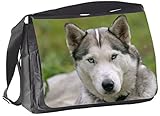 große schultertasche stoff  Nanyuk +++ GRÖNLANDHUND Schlittenhund - COLLEGETASCHE Tasche UMHÄNGETASCHE Schultertasche - GRÖ 01
