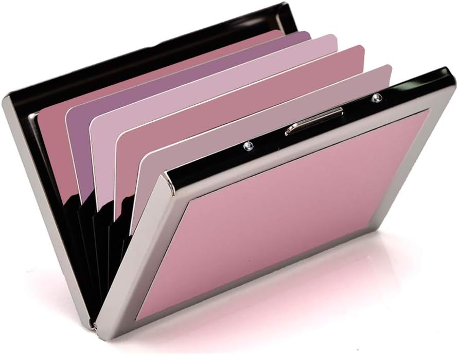 RFID Credit Card Holder Metal Credit Card Case Wallet Business Card Holder for Women Men pink