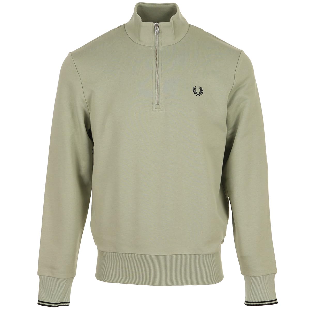 Fred Perry Half Zip Sweatshirt, Men's Sweatshirt, Seagrass Black, M