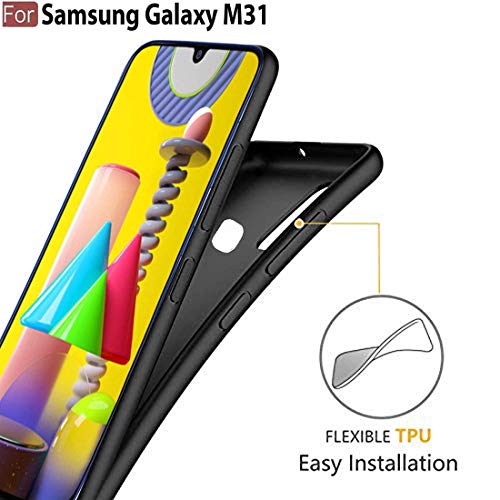 Image of Casotec Matte Finish Pudding Soft Silicon TPU Back Case Cover for Samsung Galaxy M31 - Black