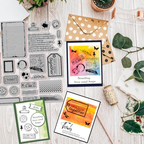 GLOBLELAND Vintage Postcard Background Cling Rubber Stamp 7.09x8.66inch Labels EVA Stamps Embossing Stamp Seal for DIY Scrapbooking and Card Making Paper Craft Decor - Image 3