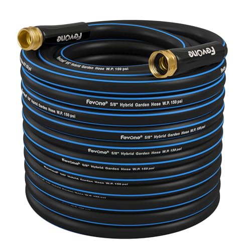 FEVONE 100 ft x 5/8 in Garden Hose, Heavy Duty Flexible Wate...
