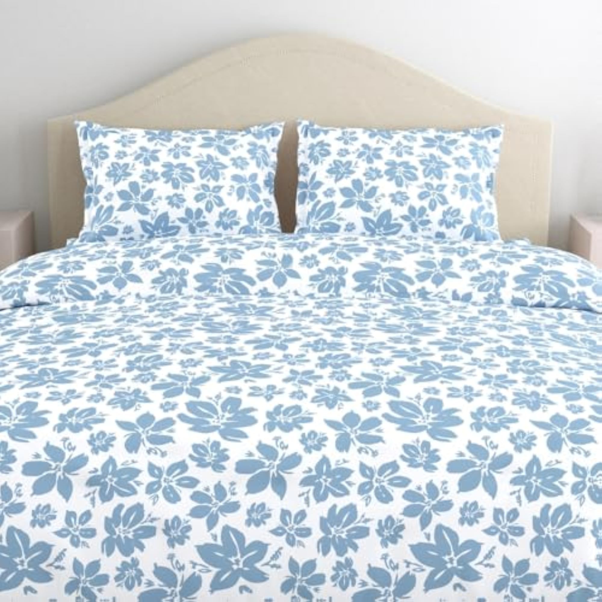 Double Bedsheet for Queen Size Bed, Bluebell Whisper