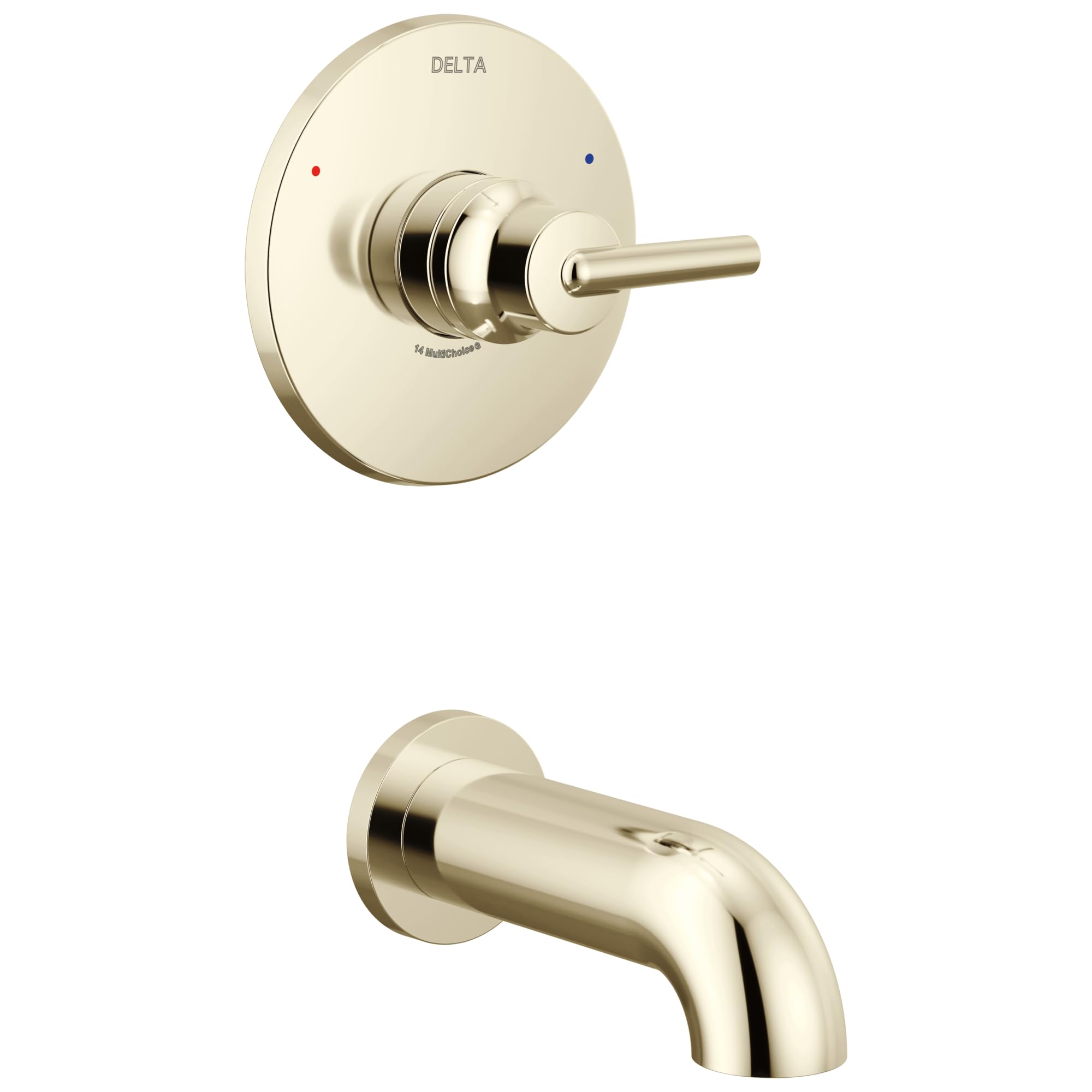 Kit valve de baignoire Delta Trinsic T14159-PN en nickel poli