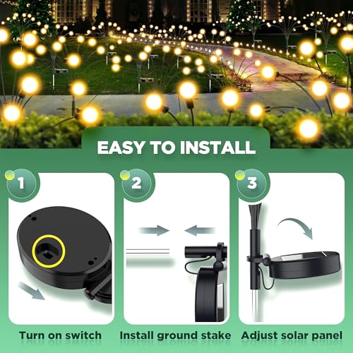 Image of Solar Light for Outdoor Garden and Home, Waterproof Firefly Light Decor for Solar Balcony, Plant, Pot, Decoration Light (4, Standard)