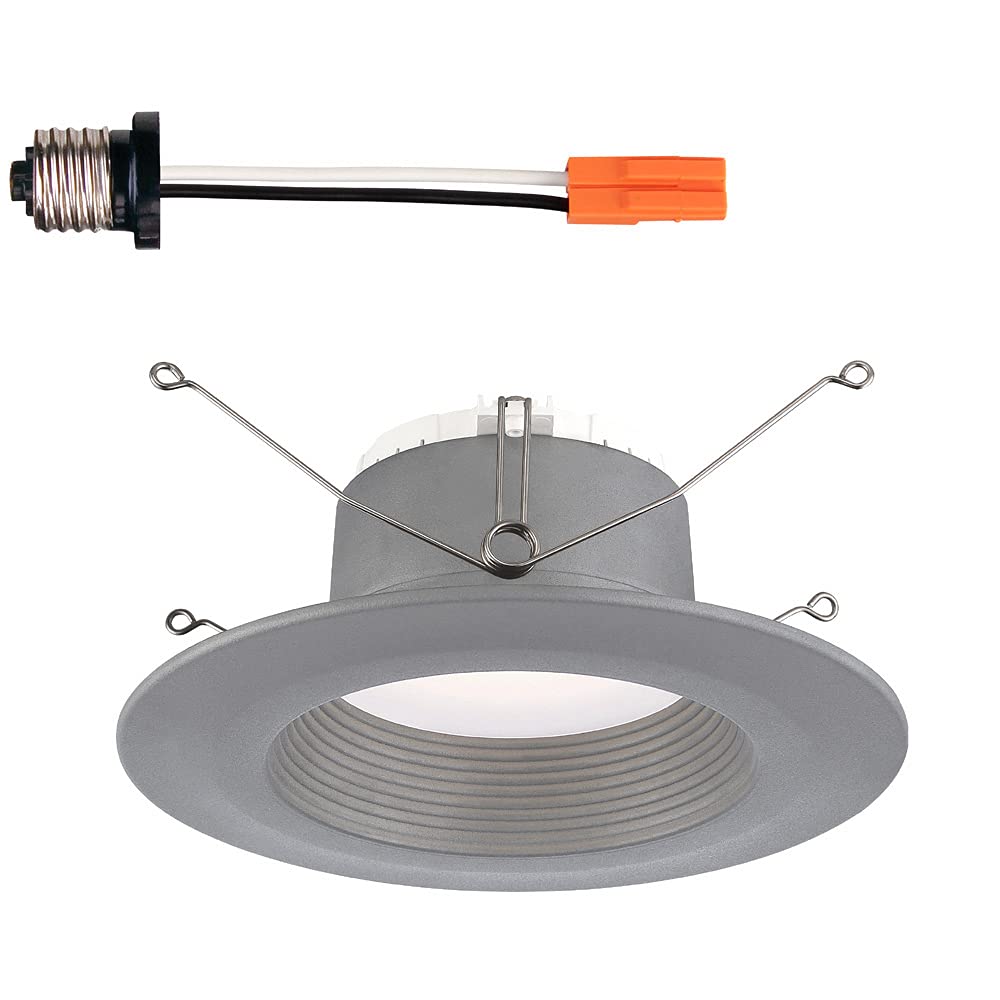 DESIGNERS FOUNTAIN 5 in./6 in. 3000K Soft White Integrated LED Recessed Light CEC-T20 Baffle Trim in Brushed Nickel, EVL6733CBN30