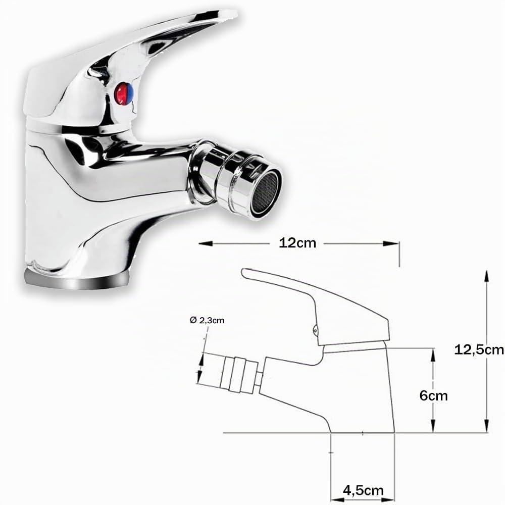 Kit de 2 grifos para baño, lavabo y bidé de latón cromado, par de mezcladores