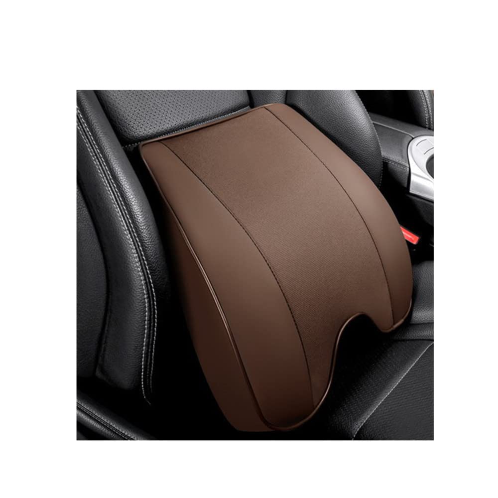 HUARXUNEG Lumbar Support Pillow Back Cushion - Memory Foam Car Lumbar Support Pillow for Office Chairs, Car Seats, Recliners, etc. (Light Brown)