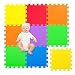 NON-TOXIC Extra Thick 9 Piece Children Play & Exercise Mat - Comfortable Cushiony Foam Floor Puzzle Mat, 6 Vibrant Colors for Kids & Toddlers