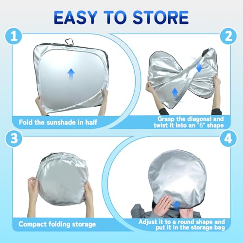 Image of Custom Fit Windshield Sun Shade for VW Golf Mk8 2022 2023 2024 2025 2026, Blocks UV & Heat, Front Window Sunshade Accessories, Easy Fold & Store Keep Your Car Cooler