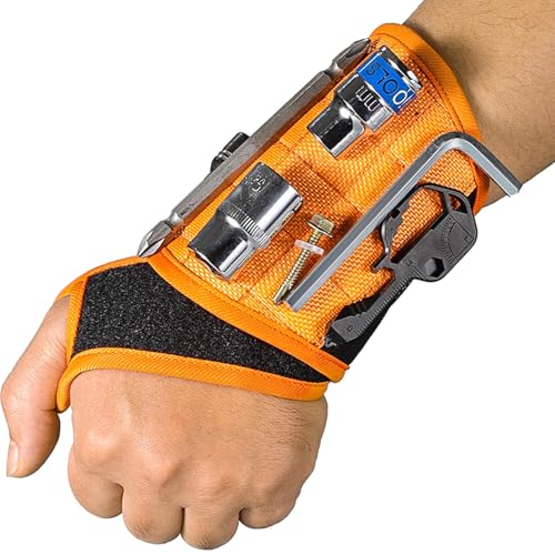 Magnetic Wristband for Holding Tools with 16 Magnets for Screws and Nails