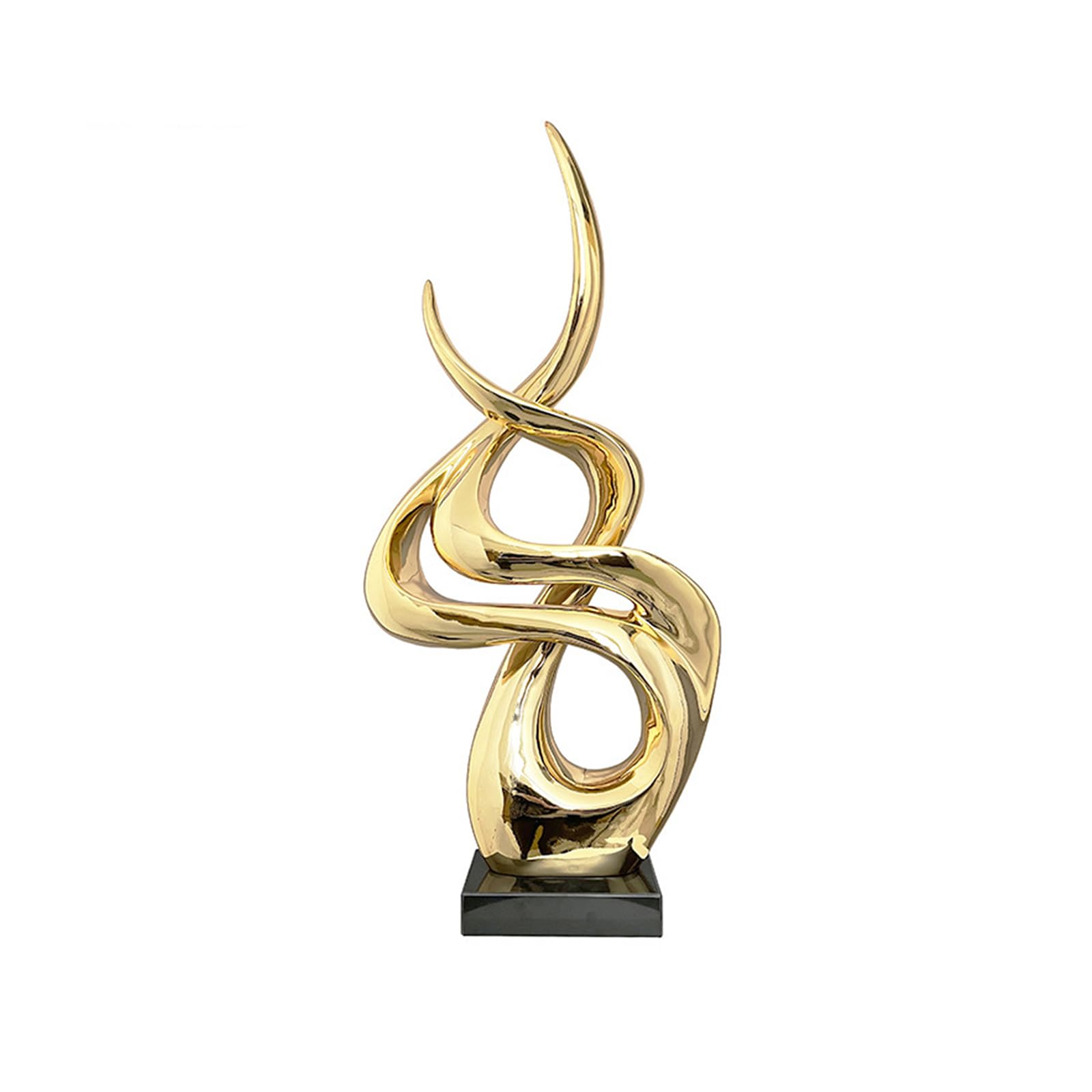 Tauzveok Flame Decorative Sculptures, Sculpture Decoration Golden, Modern Abstract Art Statue, Living Room Bedroom Decoration Sculptures And Statues, Resin,Gold