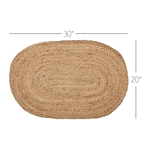 VHC Brands Natural Oval Jute Welcome Mat, Non-Slip