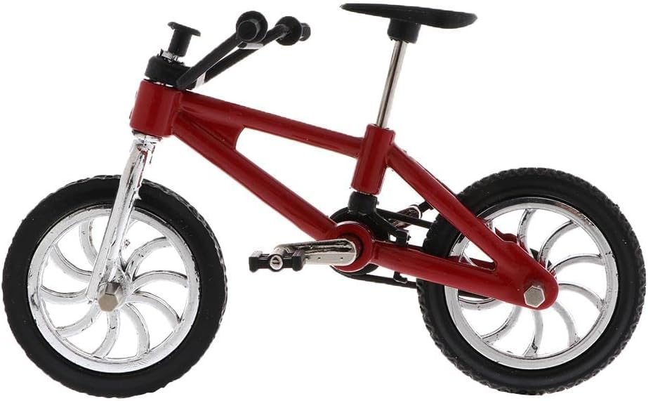 Alloy Mini Finger BMX Bikes Toy W/ 2X Spare Tire Bicycle Diecast Models Red