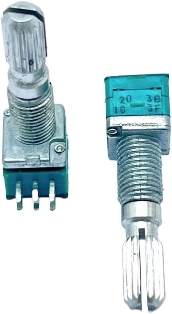 RK097 Type Precision Double Potentiometer 6-pin Resistance B20K axis Length 25MM with Center Positioning