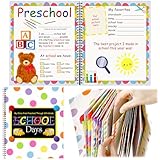 Motipuns School Memory Book Photo Album for Kids, School Years Keepsake Book Album Scrapbook from Preschool Through 12th Grade with 14 Pocket for Storage Portfolio Every Grade Pictures (Polka Dots)