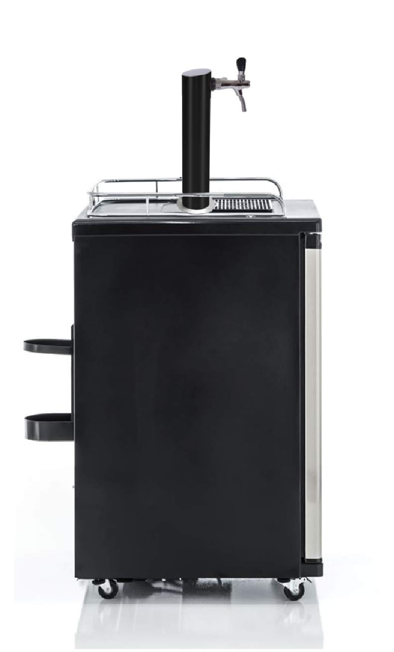 Fassbierkühlschrank 50l Fässer mit Schwarzer Schanksäule, Keg, Uhr, Schläuche & Co²