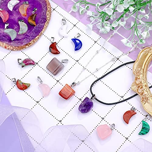 50 Items Stone Pendants Gemstone Charms Irregular Therapeutic Stone Beads Moon Form Stone Pendants Pure Gemstone Beads Quartz Charms for DIY Bracelets Necklaces Earrings Jewellery Making 4 51OOvlbU1NS. AC