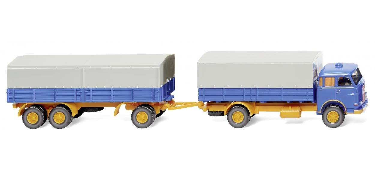 Wiking 041604 Man Breakback Flat Bed Hanger Blue/Yellow 1960