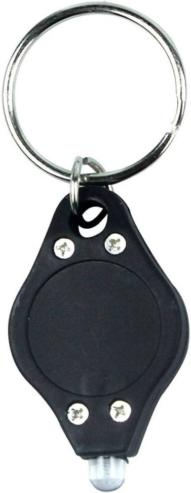 Leegoal 10 X Led Mini Micro Black Keychain Key Ring Super Flash Bright Flashlight White Light (Black Design)