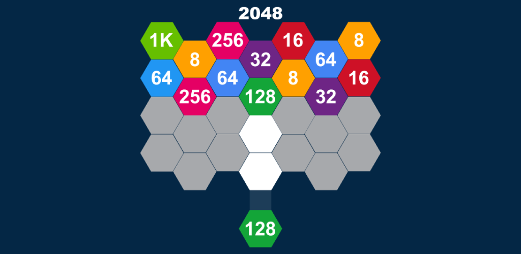 2048六角形を撃ち、マージする：ヘキサマッチ-3数字パズル - App on