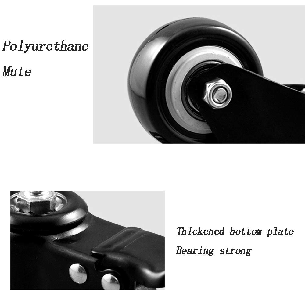 キャスターホイール 頑丈な家具用キャスター、ポリウレタンホイール、360&deg;回転耐摩耗性キャスターホイール、静音、フラワースタンド、小