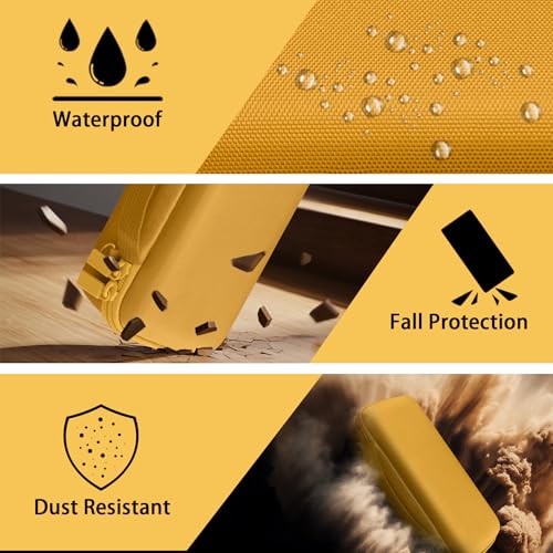 Image of co2CREA Hard Travel Case for Bose SoundLink Flex 2 /1 Speaker, Yellow | Carabiner Attachment, Comfortable Hand Strap, Detachable Shoulder Strap, Accessory Organization, Secure Protective Storage