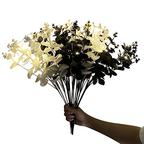 Wistart 4 Pack Artificial Eucalyptus Flowers Stems Faux Long Stem Fake Plants Flower Bouquet Silver Dollar Leaves For Halloween Wedding Garland Christmas Party Home Craft Decor #TOP2