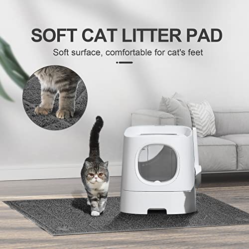 Image of Cat Litter Mat, Litter Trapping Mat Soft on Kitty Paws, 47 inch x 35 inch Kitten Litter Box Mat for Cleaner Floors, Waterproof, Easy Clean, Durable XL Large Size Cat Litter Pad for Kitten.