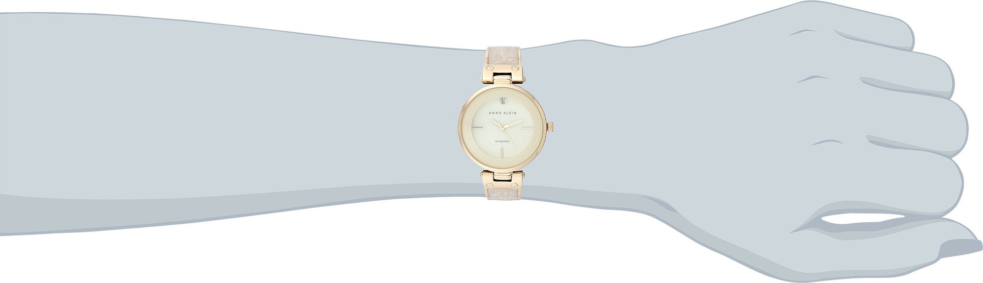Anne Klein Damski zegarek na bransolecie typu bangle, tarcza z prawdziwym diamentem Szary/różowe złoto